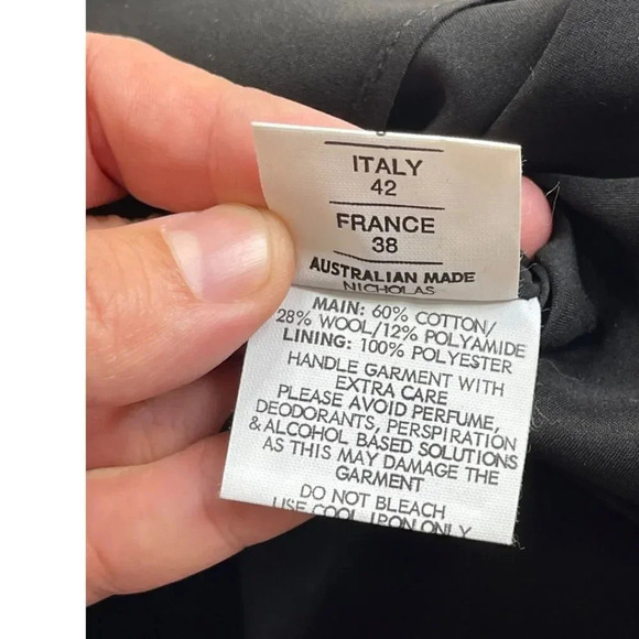 NICHOLAS Fringe Tweed Red Black Stripe Cotton Wool Woven Zip Top - Picture 11 of 15